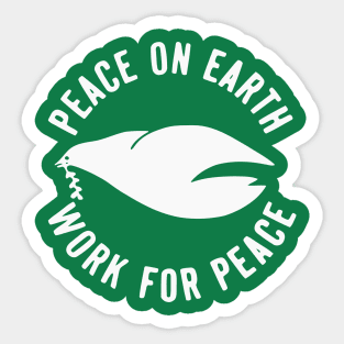 Retro Peace on Earth Work for Peace Anti-Vietnam Protest Button Sticker